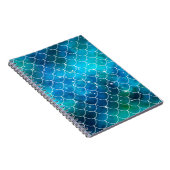Mermaid Fish Scale Patroon Blue Notitieboek (Rechterzijde)