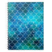 Mermaid Fish Scale Patroon Blue Notitieboek (Voorkant)