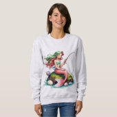 Mermaid Fishing Art – Women’s Sweatshirt (Voorkant volledig)