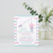 Mermaid Fishing Themed Baby Shower Invitations (Debout devant)