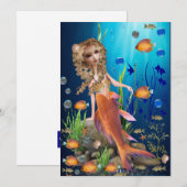 Mermaid Flat-kaart Feestdagenkaart (Voorkant / Achterkant)