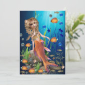 Mermaid Flat-kaart Feestdagenkaart (Staand voorkant)