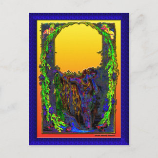 Mermaid Floral Sunrise Briefkaart