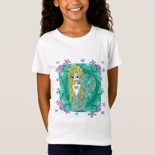 Mermaid Flowers T-shirt (Voorkant)