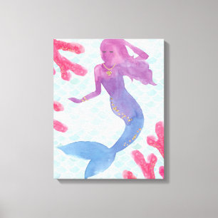 Mermaid Friends I Canvas Afdruk