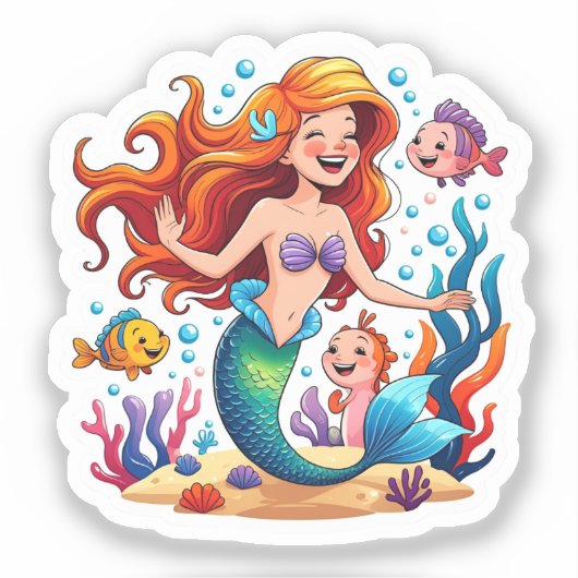 Mermaid Friends Personalized Fun set  Sticker (Recto)