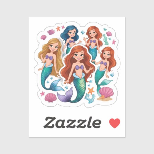 Mermaid Friends Personalized Fun set  Sticker (Vel)