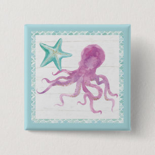 Mermaid Friends V Vierkante Button 5,1 Cm
