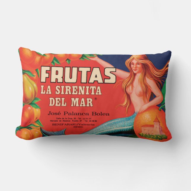 MERMAID FRUIT  ETIKET 33 cm x 53 cm Kussen (Voorkant)