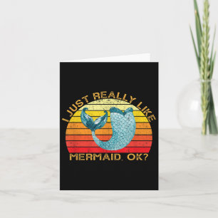 Mermaid Funny Animal Quote met  vorm desi Kaart