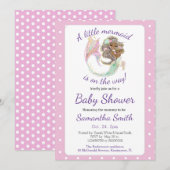 Mermaid Future mama Baby shower. Onder het Zee. Kaart (Voorkant / Achterkant)