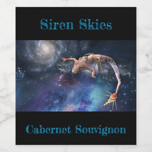 Mermaid Galaxy Wijn Etiket (Enkel label)