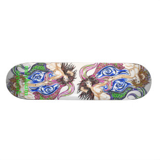 Mermaid gekleurde illustratie skateboard