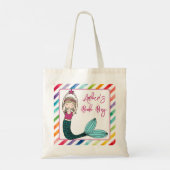 Mermaid, gepersonaliseerde kinder schooltas tote bag (Achterkant)