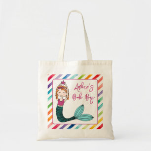 Mermaid, gepersonaliseerde meidenboekzak tote bag