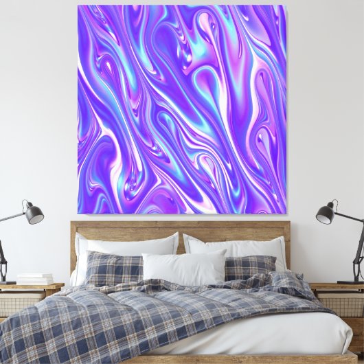 Mermaid Giggles Abstract Canvas Afdruk (Insitu (Slaapkamer))