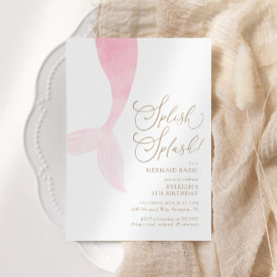 Mermaid Girl Birthday Party Kaart