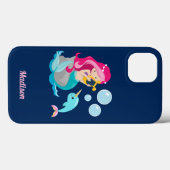 Mermaid Girl Cute Beach Narwhal Monogram Case-Mate iPhone Case (Achterkant (horizontaal))