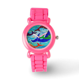 Mermaid girl glitter-horloge horloge