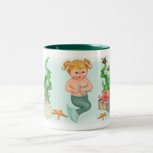 Mermaid Girl Tweekleurige Koffiemok