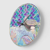 Mermaid Glitter Illustration with Tail Scales Grote Klok (Hoek)