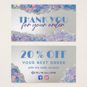 Mermaid glitter sequoire korting-kaart visitekaartje (Voorkant /achterkant)