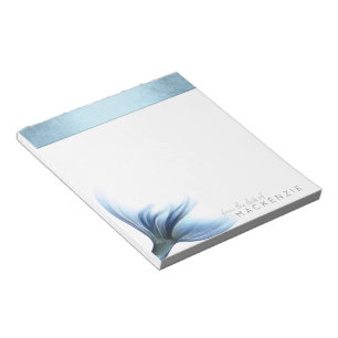 Mermaid Glitz Desk Princess Blue Tail en naam Notitieblok