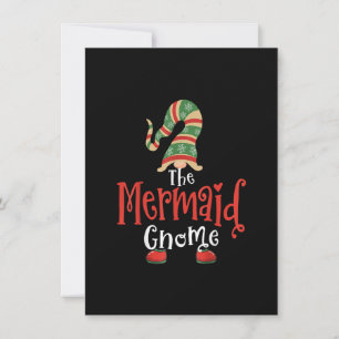 Mermaid Gnome Matching Family Group Kerstmis Paja Kaart