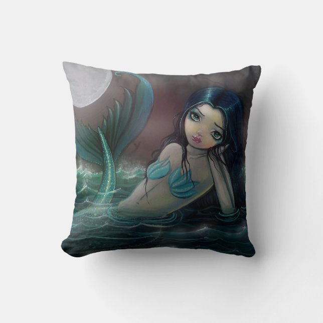 Mermaid gothique Coussin Moonlit River (Recto)