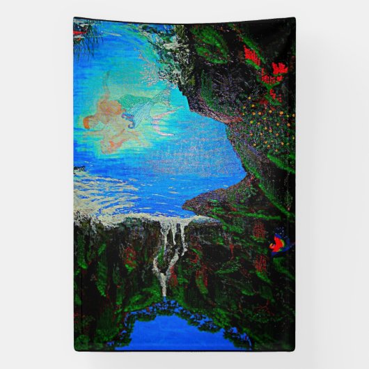 Mermaid grotto spandoek (Verticaal)