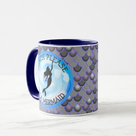 Mermaid Guerrier Grey Mug (Devant gauche)