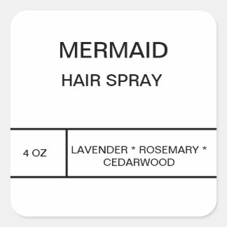 Mermaid Hair Spray Label
