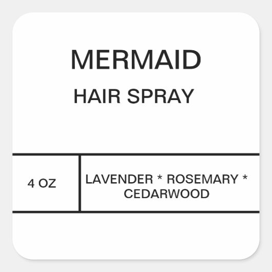 Mermaid Hair Spray Label (Voorkant)