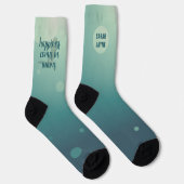 Mermaid Happiness Quote Turquoise Ocean Sokken (Rechts)