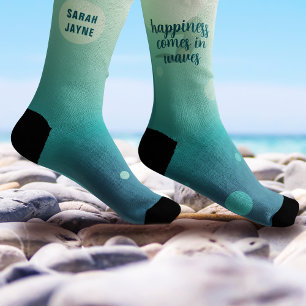 Mermaid Happiness Quote Turquoise Ocean Sokken