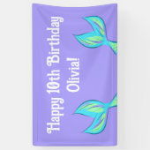 Mermaid Happy Birthday Spandoek (Verticaal)