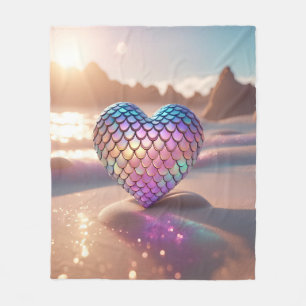 Mermaid Heart Fleece Deken