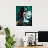 Mermaid Holding Herself Tenderly Poster (Thuiskantoor)