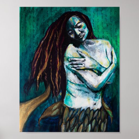 Mermaid Holding Herself Tenderly Poster (Voorkant)