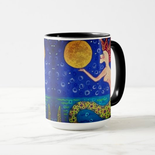 Mermaid Holding Moon Mug (Devant droit)
