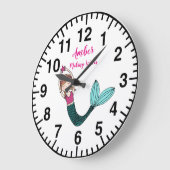 Mermaid Horloge nom personnalisé choisir mermaid (Angle)