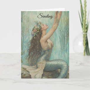 Mermaid Hugs Verjaardag Wenskaart Kaart