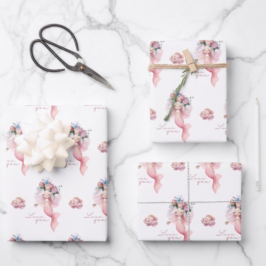 Mermaid I Love You Wrapping Paper Set (Voorkant)