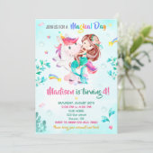 Mermaid invitation d'anniversaire Fille Fête magiq (Debout devant)