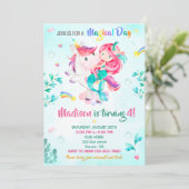 Mermaid invitation d'anniversaire Fille Fête magiq (Debout devant)