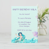 MERMAID INVITATION D'ANNIVERSAIRE, INVITATIONS, NU (Debout devant)