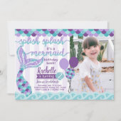 Mermaid Invitation de fête d'anniversaire (Devant)