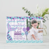 Mermaid Invitation de fête d'anniversaire (Debout devant)
