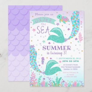 Mermaid Invitation, Girl in het kader van de uitno Kaart