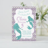 Mermaid Invitation, namens de Zee partij Kaart (Staand voorkant)